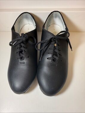 Award Black Leather Lace-Up Tap Shoes - Size 5